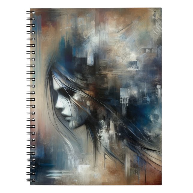 Abstract Girl Painting Notebook (Front)