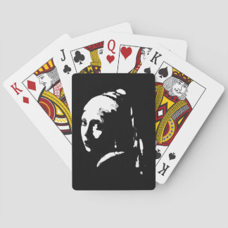 Abstract Girl with Pearl Earring Playing Cards