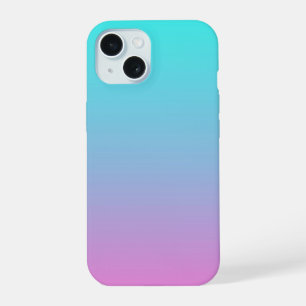 abstract girly pink turquoise ombre mermaid colour iPhone 15 case