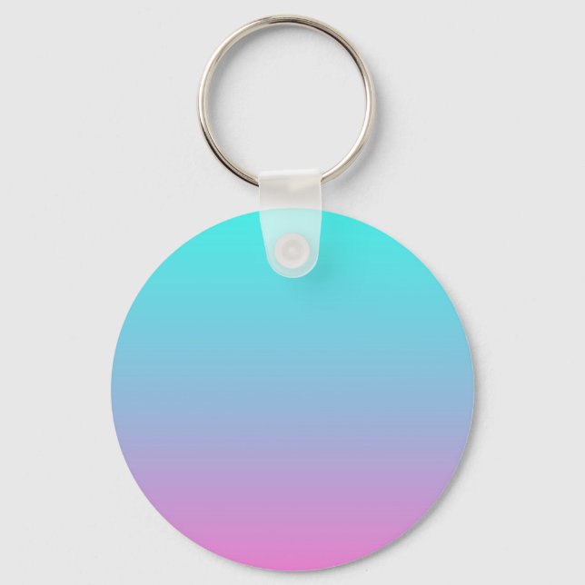 abstract girly pink turquoise ombre mermaid colour key ring (Front)
