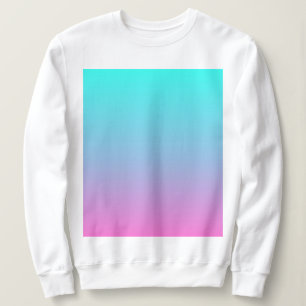abstract girly pink turquoise ombre mermaid colour sweatshirt