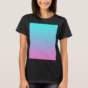 abstract girly pink turquoise ombre mermaid colour T-Shirt