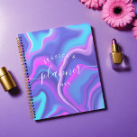 Abstract Girly Purple Pink Iridescent Holographic Planner<br><div class="desc">A modern and girly personalised planner. The design features a purple,  pink,  and blue abstract iridescent holographic background. Customise with your own text,  name,  and year.</div>