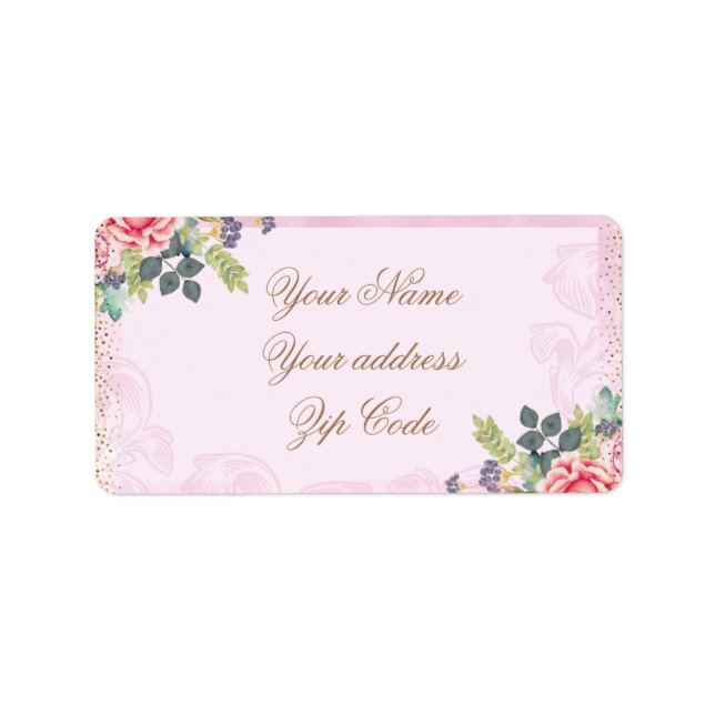 Abstract glam pink and gold texture effect  label (Front)