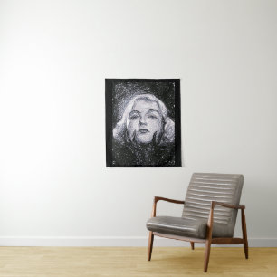 Abstract Glamourous Womans face Original Abstract Tapestry