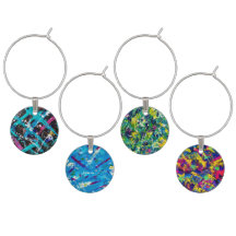 Abstract Glass Wine Charms
