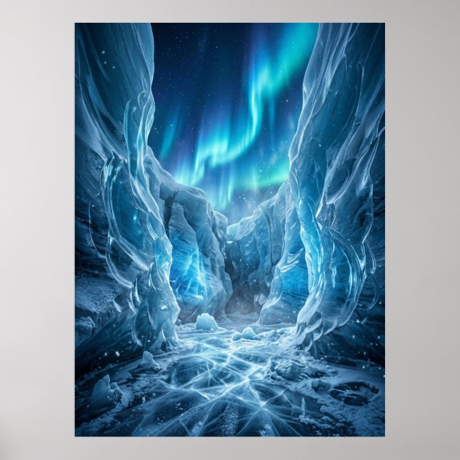 Abstract Glitch Digital Chaos Art Poster (Front)