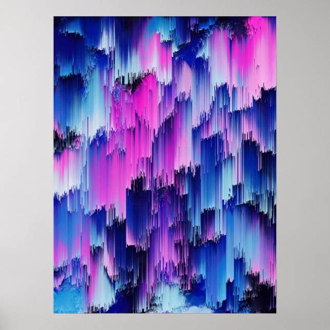 Abstract Glitch Sunset Design Poster (Front)