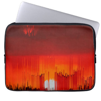 Abstract Glitch Sunset Landscape Laptop Sleeve