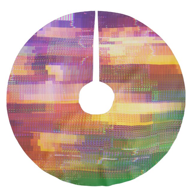 Abstract glitch: test screen texture brushed polyester tree skirt (Front)