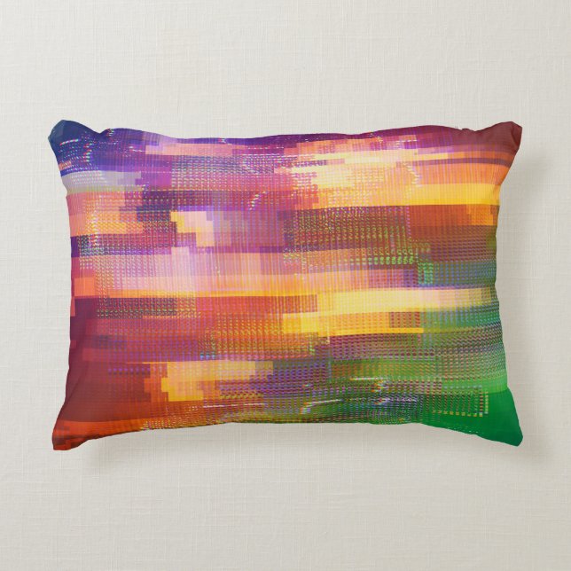 Abstract glitch: test screen texture decorative cushion (Front)