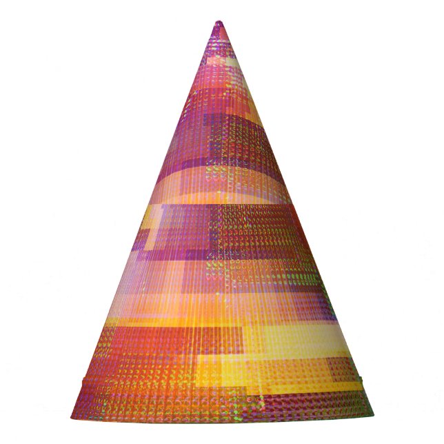 Abstract glitch: test screen texture party hat (Front)