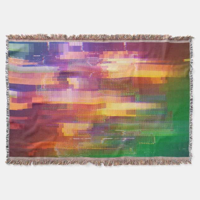 Abstract glitch: test screen texture throw blanket (Front)