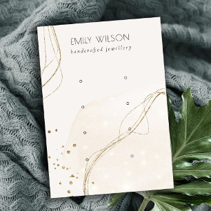 Abstract Glitter Ivory Gold 4 Stud Earring Display Business Card