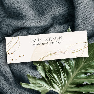 Abstract Glitter Ivory Gold Stud Earring Display Mini Business Card