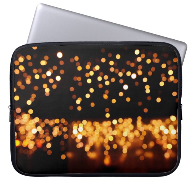 Abstract glitter lights laptop sleeve (Front)