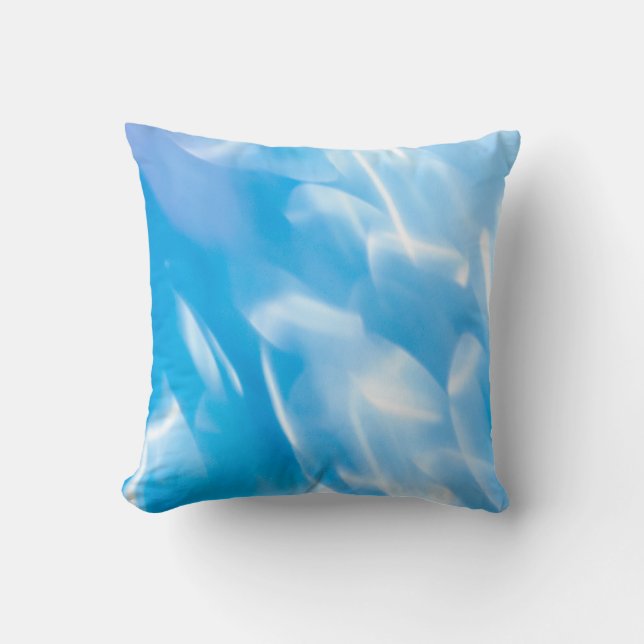 Abstract glitter lights on blue background. Round  Cushion (Front)