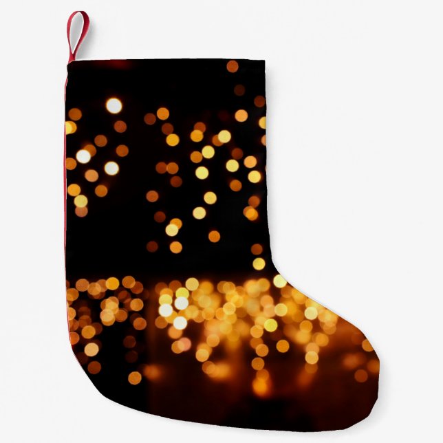 Abstract glitter lights small christmas stocking (Front)