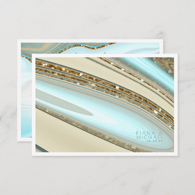 Abstract Glitter Strata Wedding Details ID903 Enclosure Card (Front/Back)