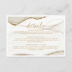 Abstract Glitter Strata Wedding Details Ivry ID903 Enclosure Card