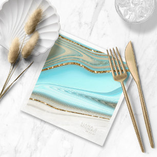 Abstract Glitter Strata Wedding ID903 Napkin