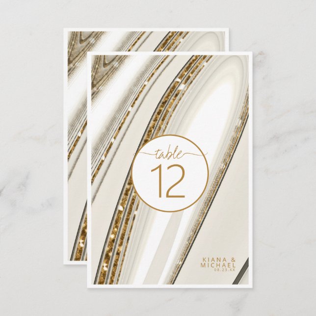 Abstract Glitter Strata Wedding Ivory ID903 Invitation (Front/Back)