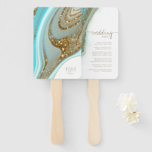 Abstract Glitter Strata Wedding Party ID903 Hand Fan