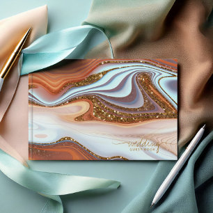 Abstract Glitter Strata Wedding SW ID903 Guest Book