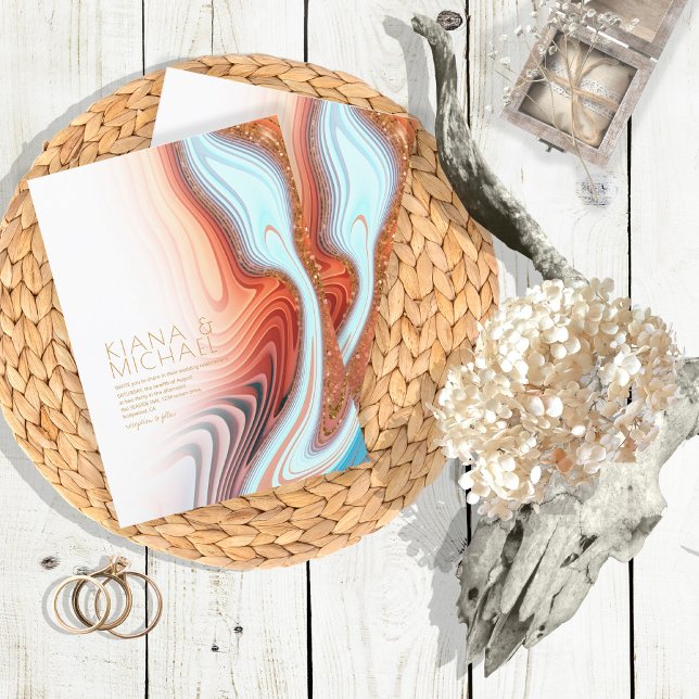 Abstract Glitter Strata Wedding SW ID903  Invitation (Creator Uploaded)