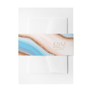 Abstract Glitter Strata Wedding SW ID903 Invitation Belly Band