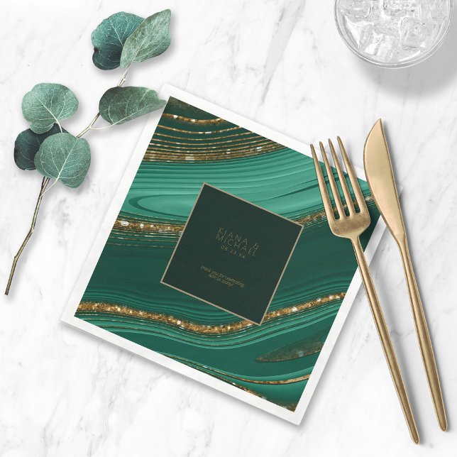 Abstract Glitter Strata Wedding Thank You G ID903  Napkin (Creator Uploaded)