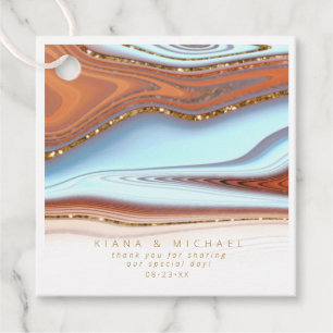 Abstract Glitter Strata Wedding Thank You SW ID903 Favour Tags