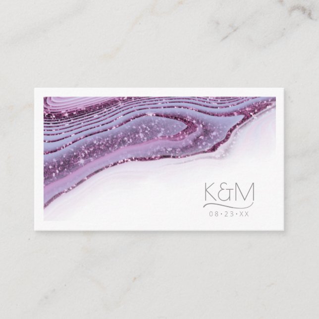 Abstract Glitter Strata Wedding Website Lilc ID903 Enclosure Card (Front)