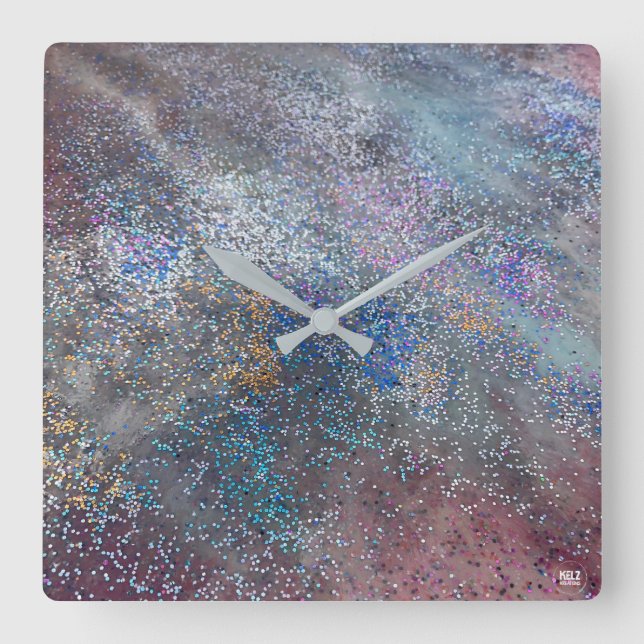 Abstract Glitter Wall Clock (Front)