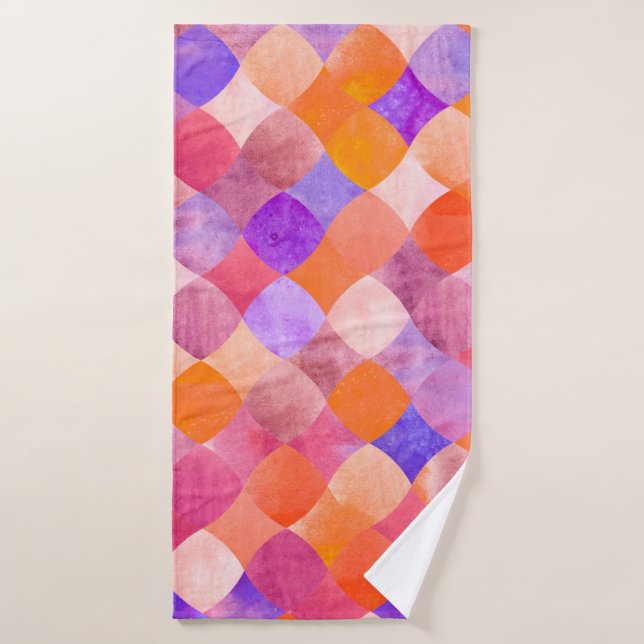 Abstract glitter watercolor geometric pattern bath towel (Bath Towel)