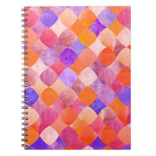 Abstract glitter watercolor geometric pattern notebook