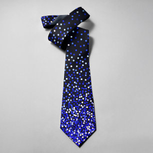Abstract Glitters Falling On Black Background Tie