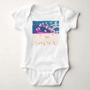 Abstract Glittery Blue Watercolor Splash Baby Bodysuit