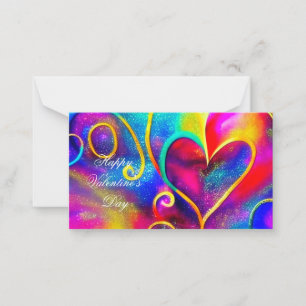Abstract glittery hearts kids valentine  card