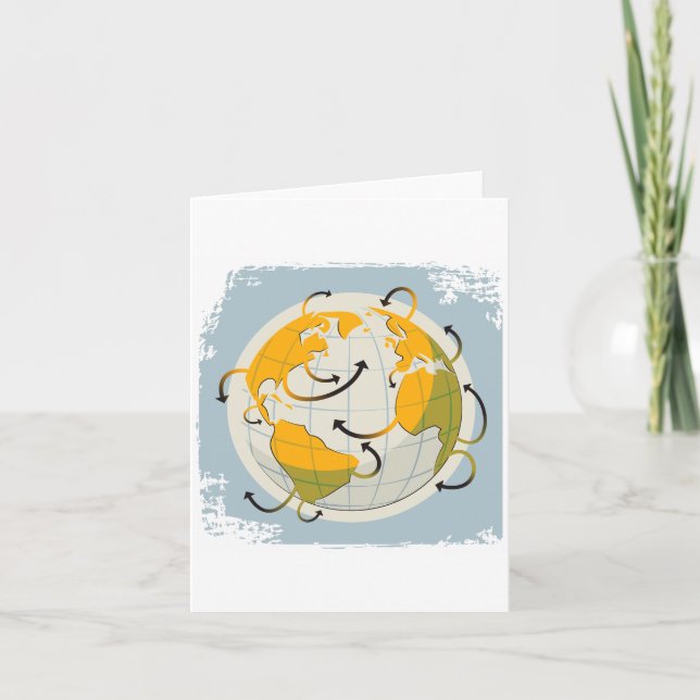 Abstract Globe Note Cards (Front)