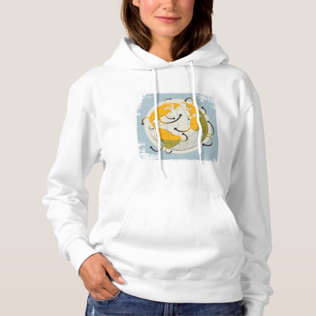 Abstract Globe Womens Hoodie (Front)