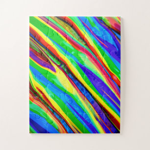 Abstract Glossy Rainbow Paint Jigsaw Puzzle