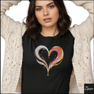 Abstract Glossy Swirl Heart Pop Art T-Shirt