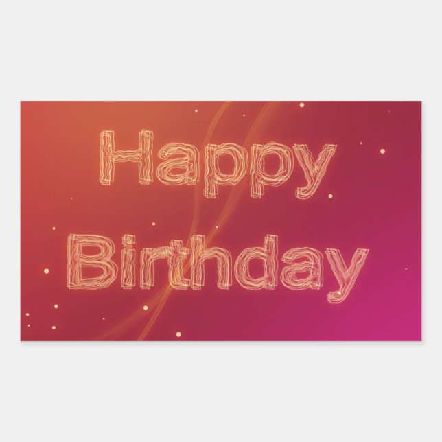 Abstract Glowing Happy Birthday - Sticker (Front)