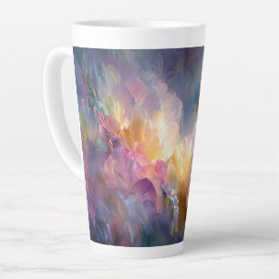 Abstract glowing pastel floral composition latte mug