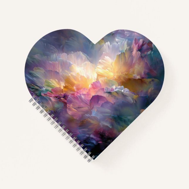 Abstract glowing pastel floral composition notebook (Front)