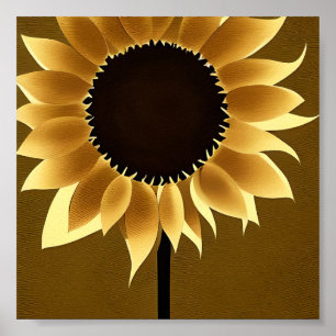 Abstract glowing sunflower  poster