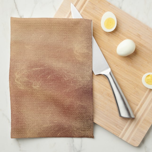 Abstract Gold And Rust Art Tea Towel (Quarter Fold)