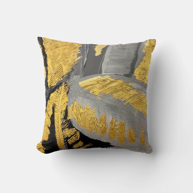 Abstract gold background luxury rich vintage grung cushion (Front)