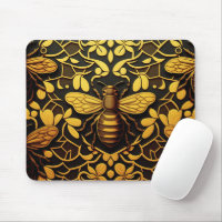 Abstract gold bee. Golden floral insect pattern